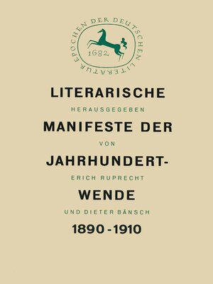 cover image of Literarische Manifeste der Jahrhundertwende 1890–1910